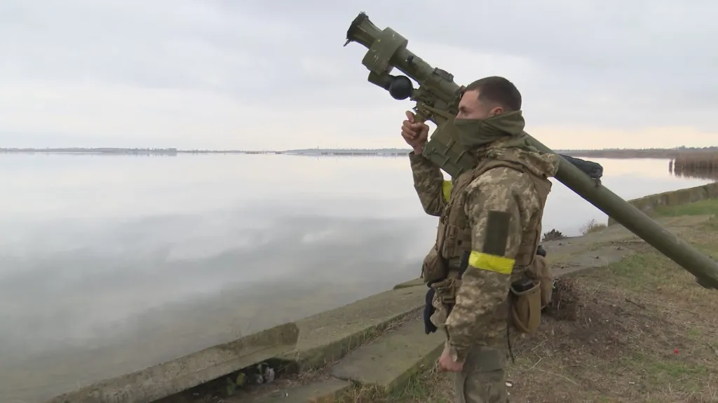 Ukrajinská hlídka u Dněpru