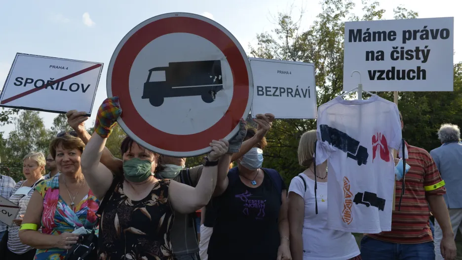 Protest na pražském Spořilově