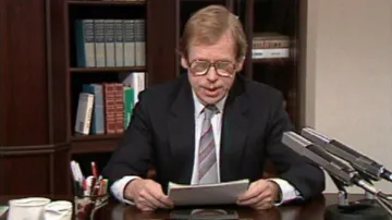 Václav Havel při novoročním projevu v roce 1990