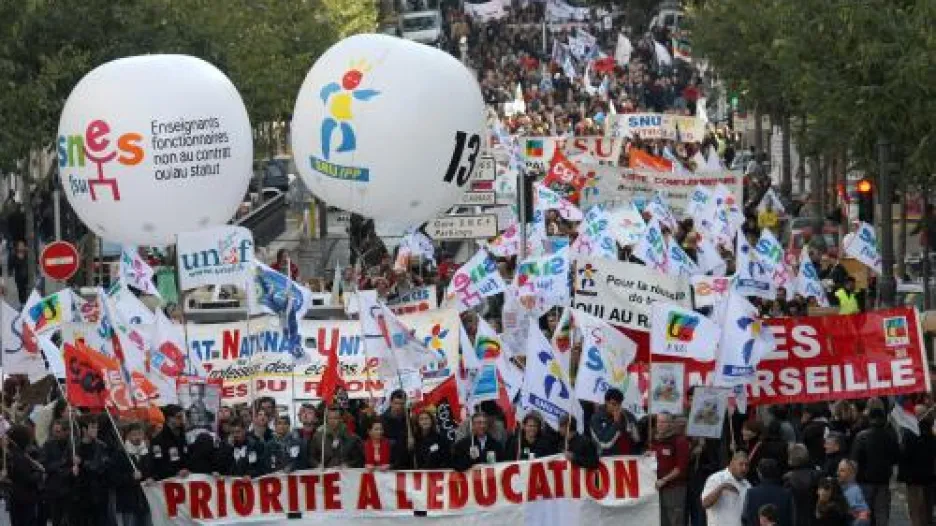 Demonstrace francouzských školáků
