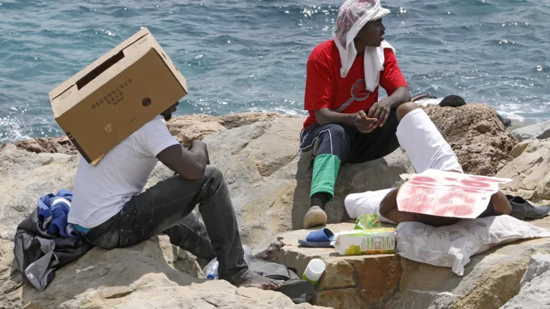 Uprchlíci na italsko-francouzské hranici