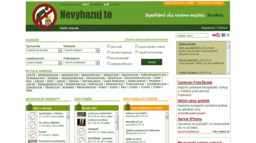 Server na sdílení Nevyhazuj to