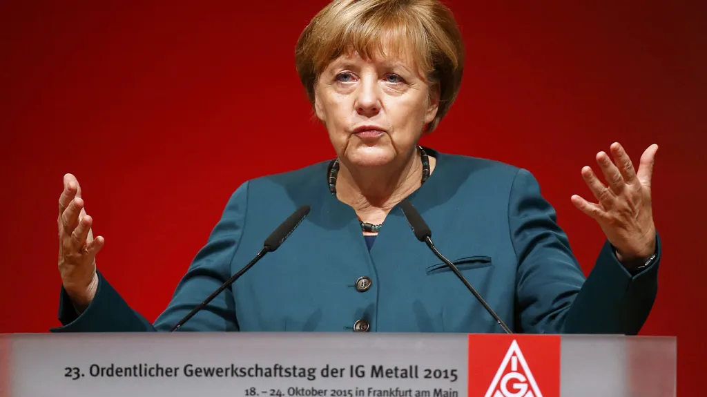 Angela Merkelová na kongresu IG Metall