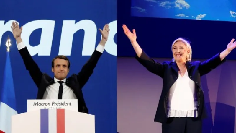 Emmanuel Macron a Marine Le Penová