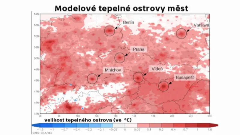 Teplné ostrovy ve střední Evropě