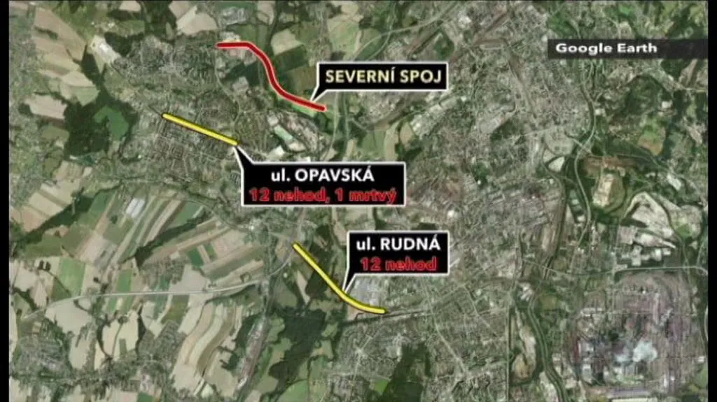 Mapa nebezpečných ulic v Ostravě