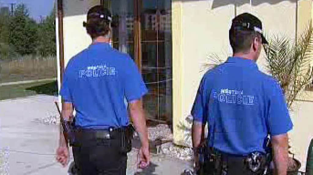 Strážníci při kontrole