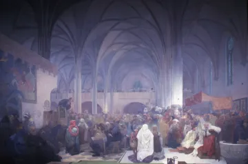 Slovanská epopej dorazila do Moravského Krumlova, vystavena bude v nejbližších dnech