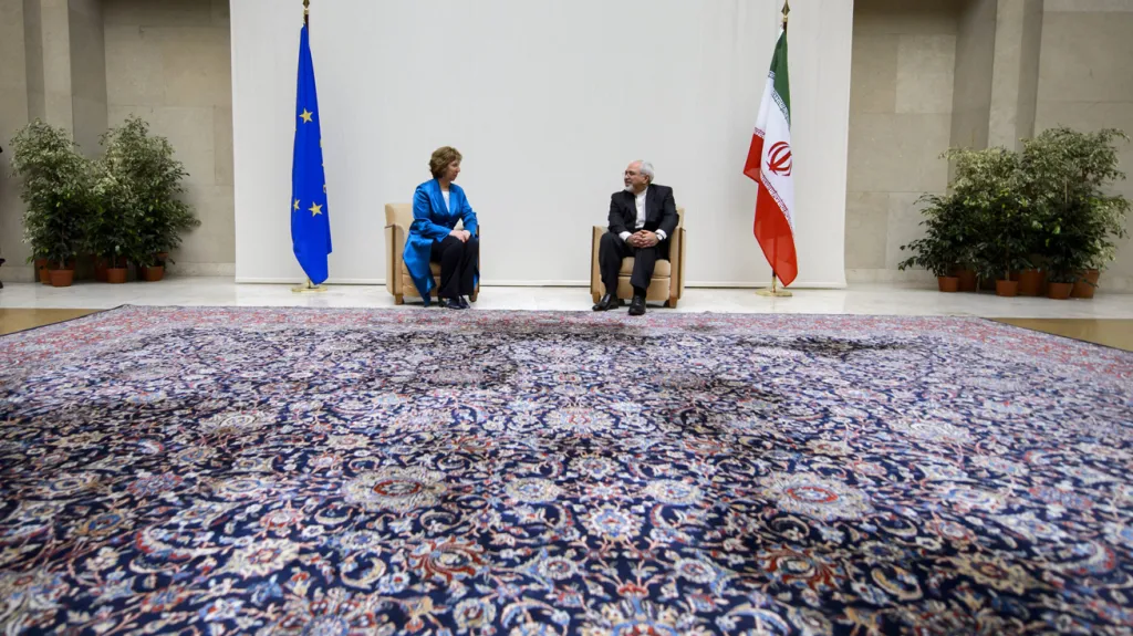 Catherine Ashtonová a Mohammad Džavád Zaríf