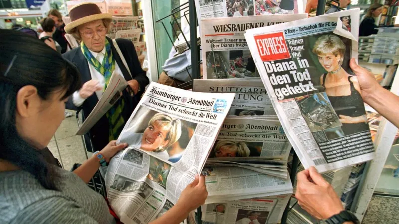 Tisk píše o smrti Diany