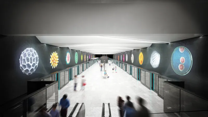 Nová linka pražského metra povede v severojižním směru částečně paralelně se stávající linkou C. Délka trati bude 10,6 km s devíti běžnými a jednou přestupní stanicí na Pankráci.