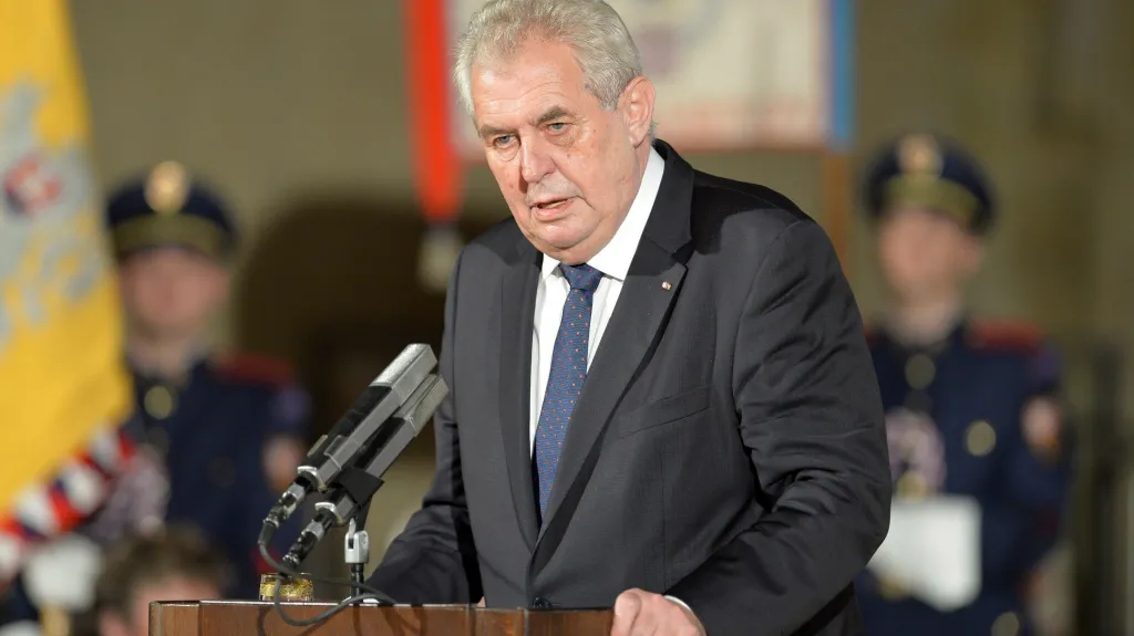 Miloš Zeman při slavnostním projevu