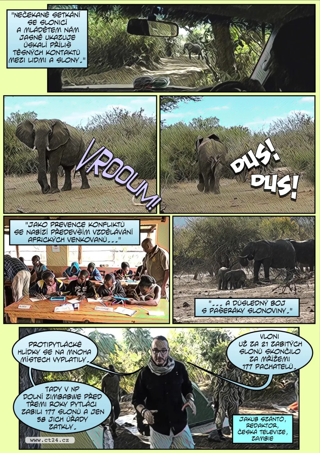 Komiks: Záchrana afrických slonů