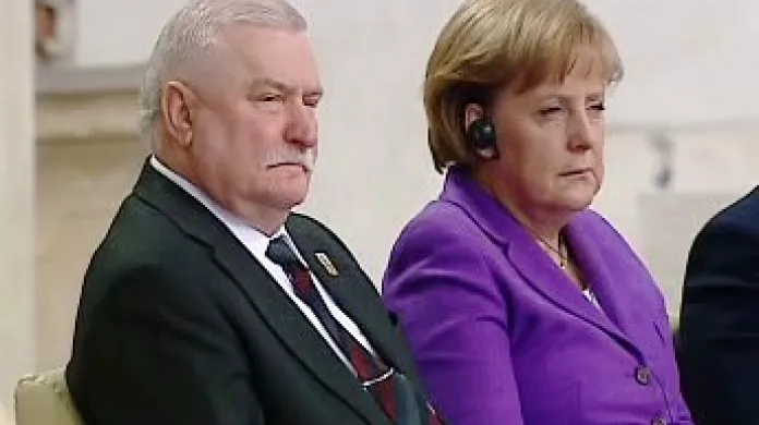 Lech Wałęsa a Angela Merkelová