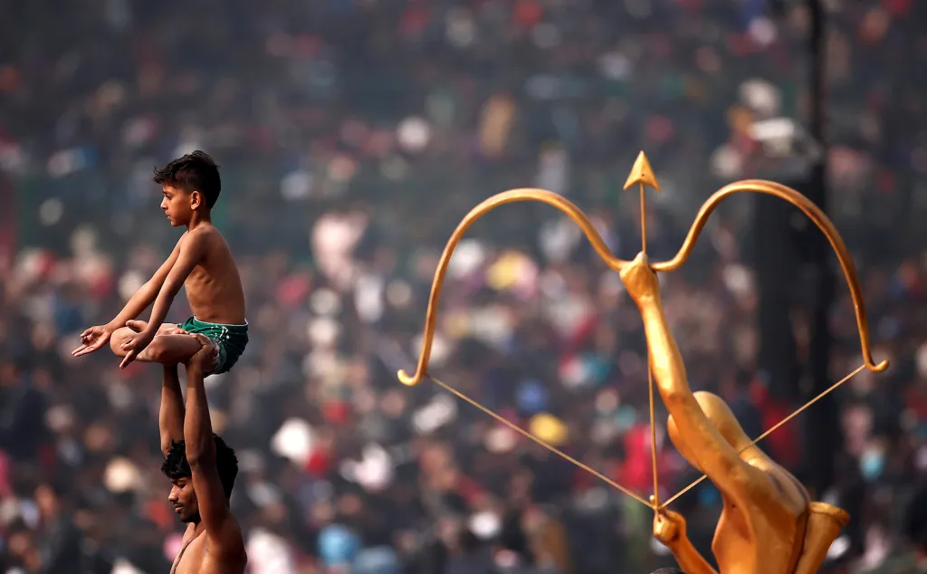 Indičtí umělci při vystoupení na oslavách Dne republiky v Novém Dillí