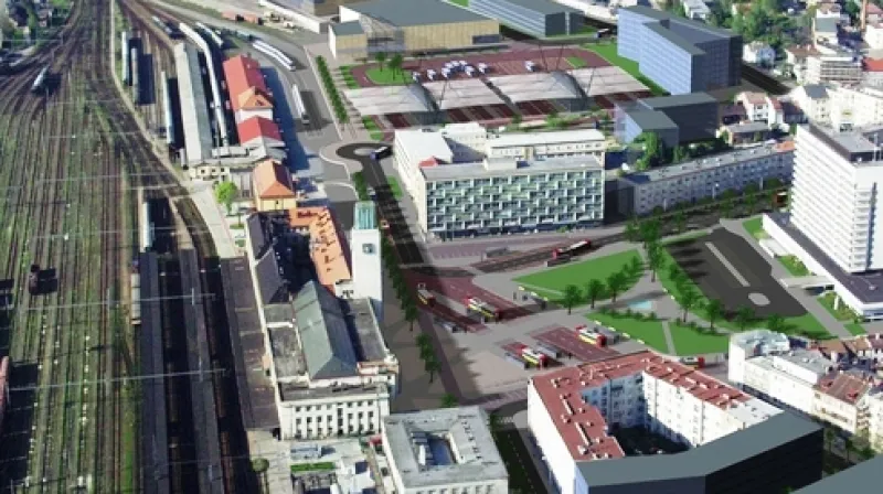 Model autobusového nádraží v Hradci Králové