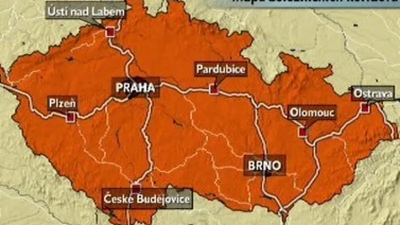 Mapa železničních koridorů