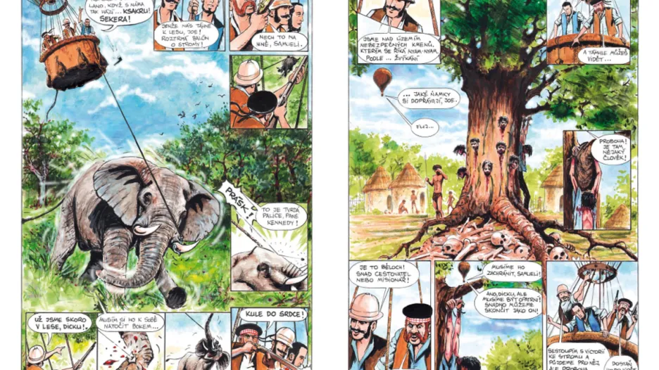 Ukázka z komiksu Pět neděl v baloně