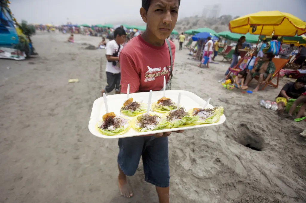 Ceviche. Tradiční peruánskou kuchyni reprezentuje pokrm připravovaný ze syrových ryb naložených v citronu, ochucených chilli papričkou a solí a doplněný dalšími místními ingrediencemi. Zajít na ceviche se dá do některé ze specializovaných restaurací, takzvaných cevicherías, spojený je i s oslavami svátku svatého Petra, patrona rybářů