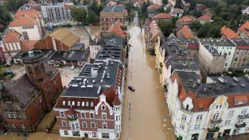 Zatopené město Nisa na jihu Polska