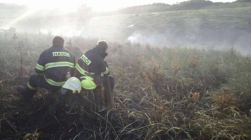 Zásah hasičů ve vojenském prostoru Libavá