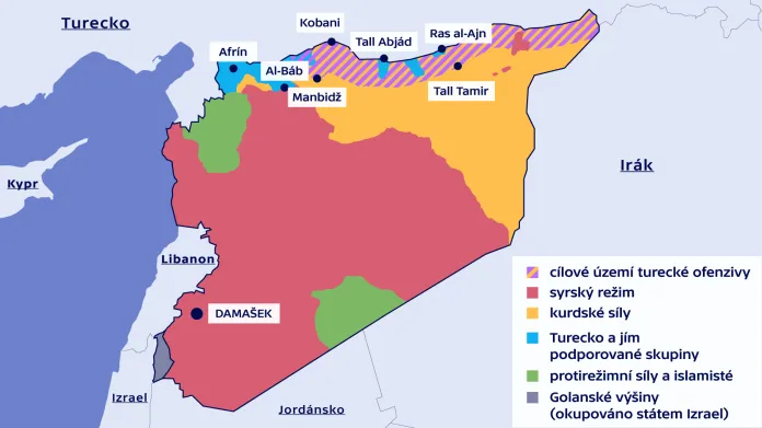 Rozložení sil v Sýrii – říjen 2019