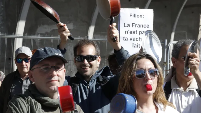 Protest proti Fillonovi v Nice