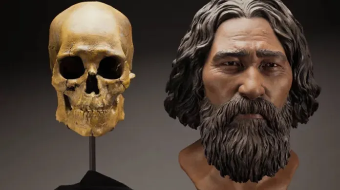 Lebka a rekonstruovaná podoba „Muže z Kennevicku“