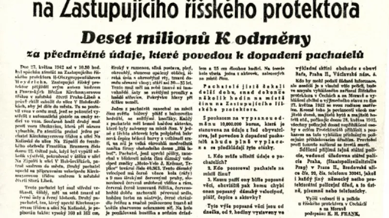 27. KVĚTNA 1942 BYL SPÁCHÁN ATENTÁT... Zdroj: Soukromý archiv Jaroslava Čvančary.