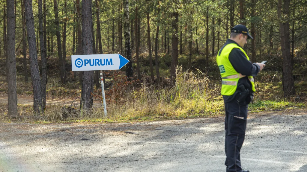Policie po havárii ve firmě Purum