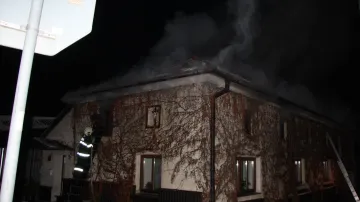 Požár rodinného domu ve Fryštáku