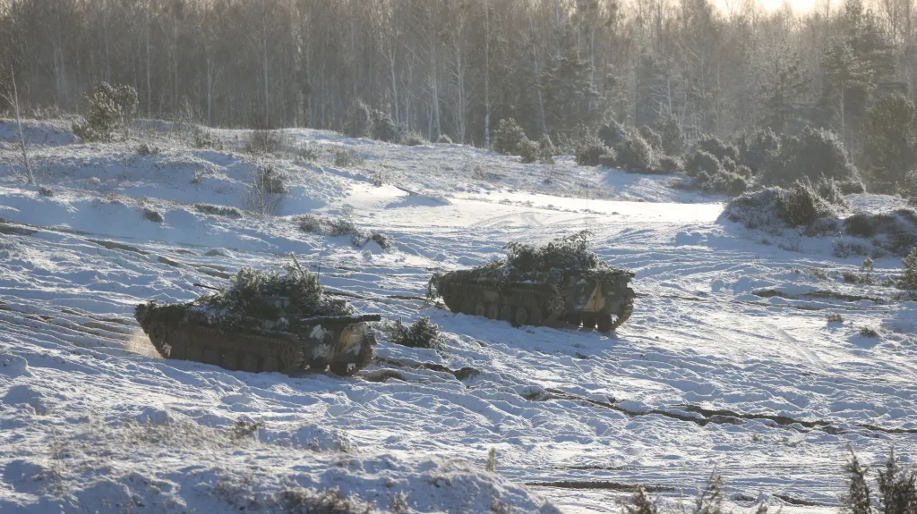 Cvičení ruské a běloruské armády 12. února 2022 u Grodna