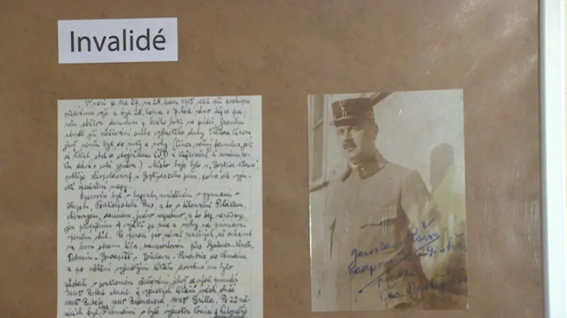 Válečný invalida Jaroslav Pešek - z výstavy v Chrudimi