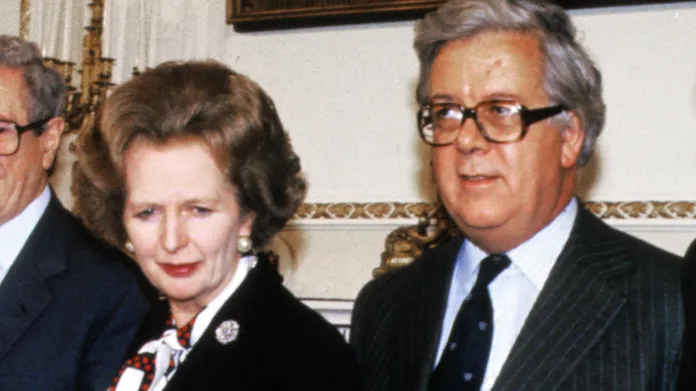 Margaret Thatcherová a Geoffrey Howe na snímku z roku 1985