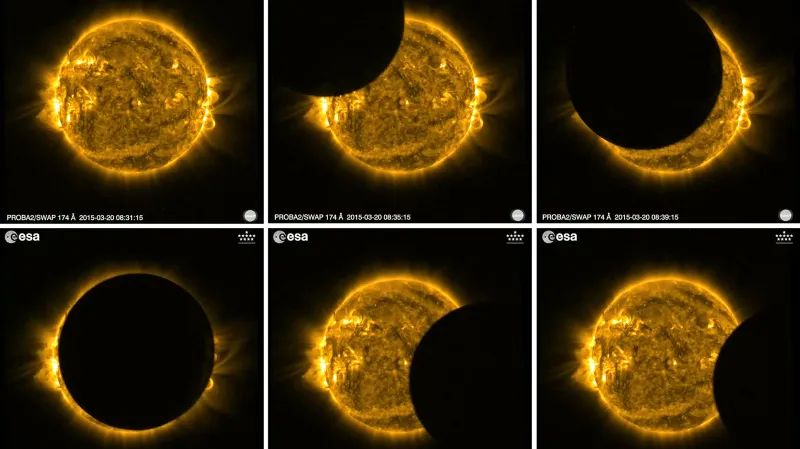 Zatmění Slunce při pohledu z vesmíru