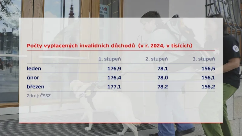 Vyplacené invalidní důchody v roce 2024