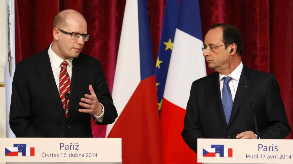 Bohuslav Sobotka a Francois Hollande