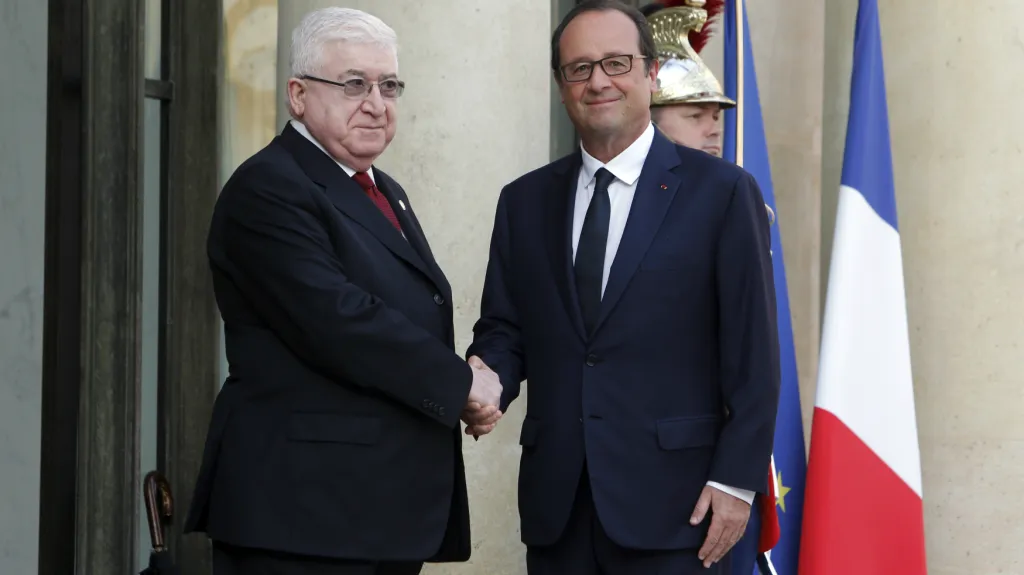 Irácký prezident Fuád Masúm na pařížské konferenci