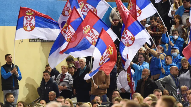 Příznivci Srbské pokrokové strany