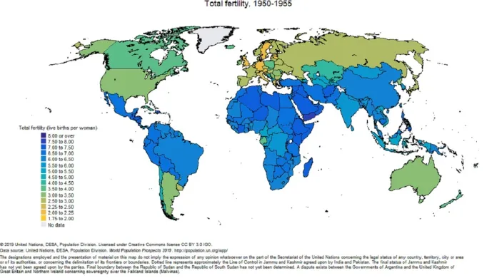 Vývoj plodnosti od roku 1950