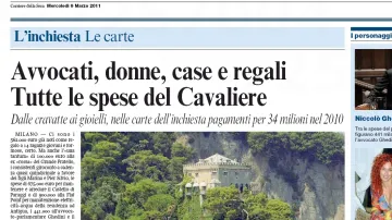 Corriere della Sera o Berlusconiho výdajích
