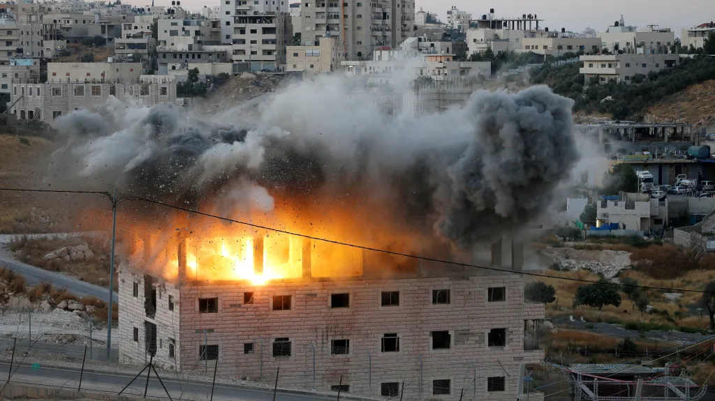 Izrael vyhazuje do vzduchu palestinský dům v obci Sur Baher u Jeruzaléma