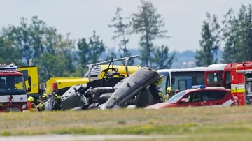 Havarovaný vrtulník Venom v Náměšti nad Oslavou (23. 7. 2026)