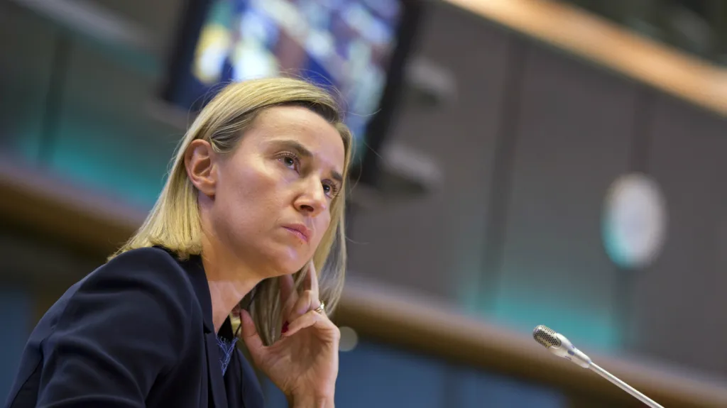 Federica Mogheriniová při slyšení v Evropském parlamentu