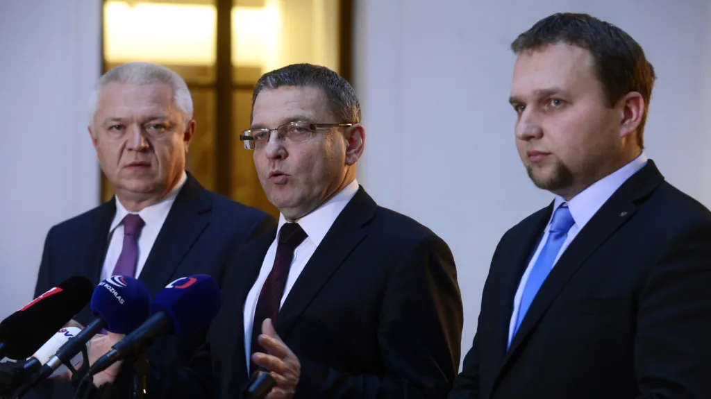 Jaroslav Faltýnek (ANO), Lubomír Zaorálek (ČSSD) a Marian Jurečka (KDU-ČSL)