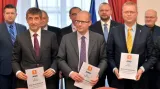 Podpis koaliční smlouvy ČSSD, ANO a KDU-ČSL