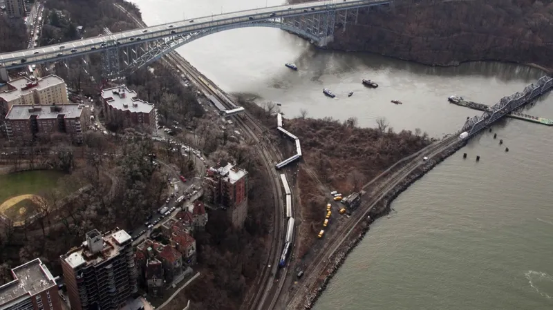 Vykolejený vlak poblíž Bronxu