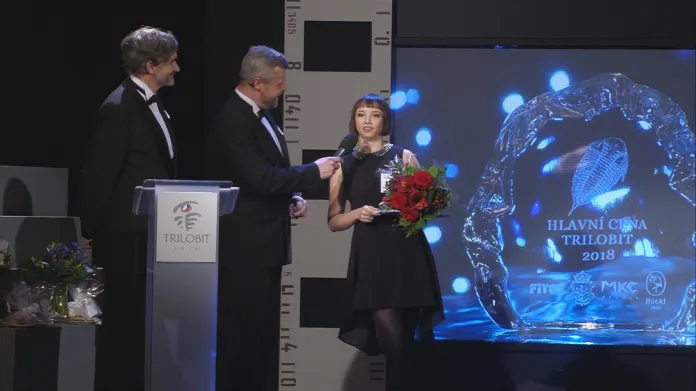 Tereza Nvotová při slavnostním udílení cen Trilobit 2018
