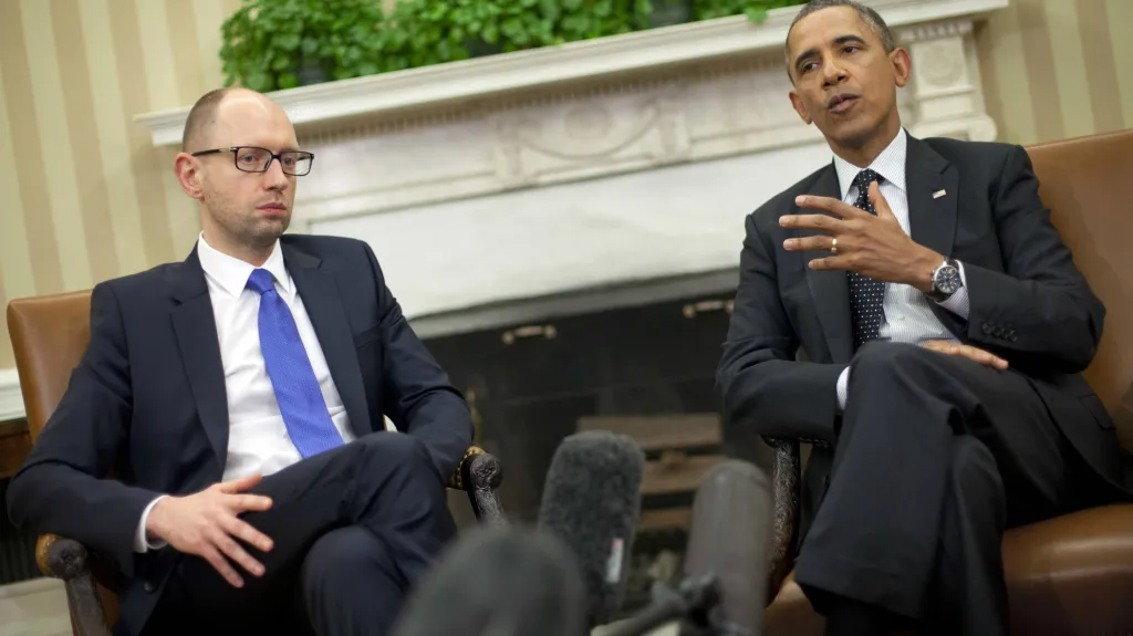 Arsenij Jaceňuk jednal v Bílém domě s Barackem Obamou