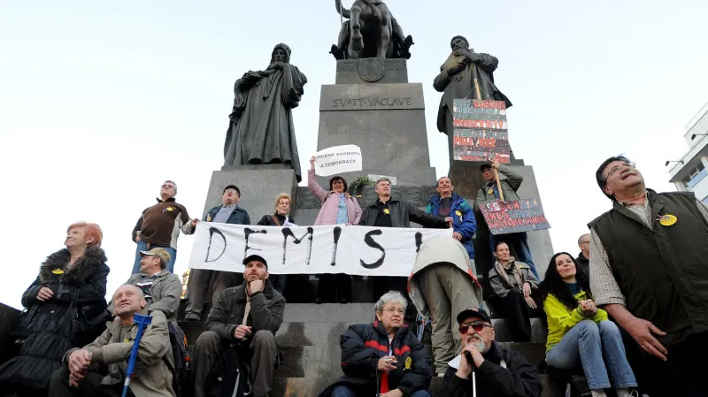 Protivládní protest na Václavském náměstí